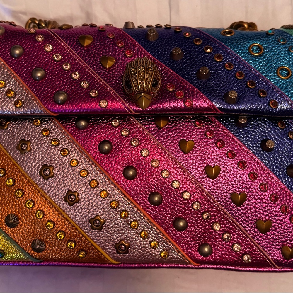 Kurt Geiger Kensington Rainbow Studded Shoulder Bag Large